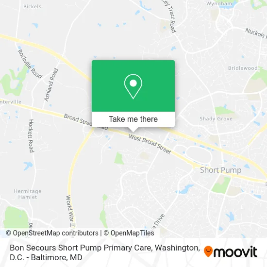 Bon Secours Short Pump Primary Care map
