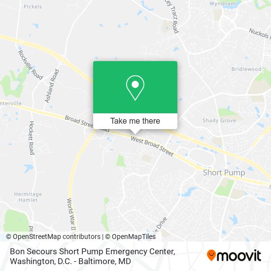 Bon Secours Short Pump Emergency Center map