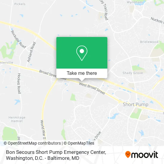 Bon Secours Short Pump Emergency Center map