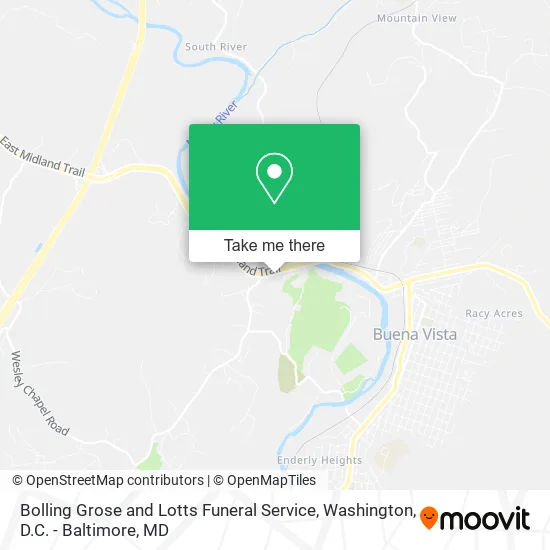 Bolling Grose and Lotts Funeral Service map