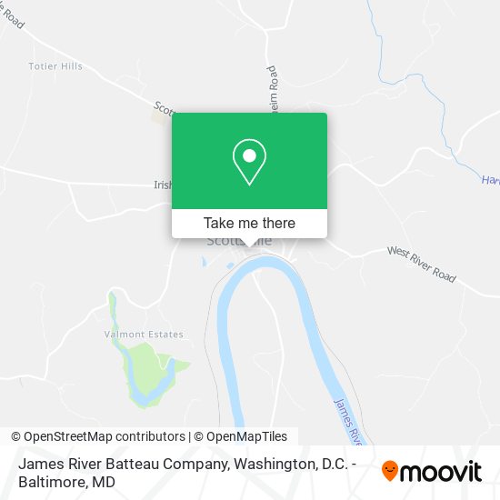Mapa de James River Batteau Company