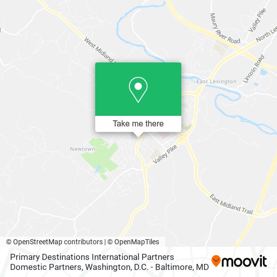 Mapa de Primary Destinations International Partners Domestic Partners