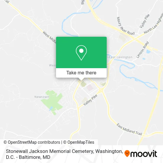 Stonewall Jackson Memorial Cemetery map