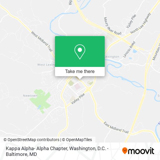 Kappa Alpha- Alpha Chapter map