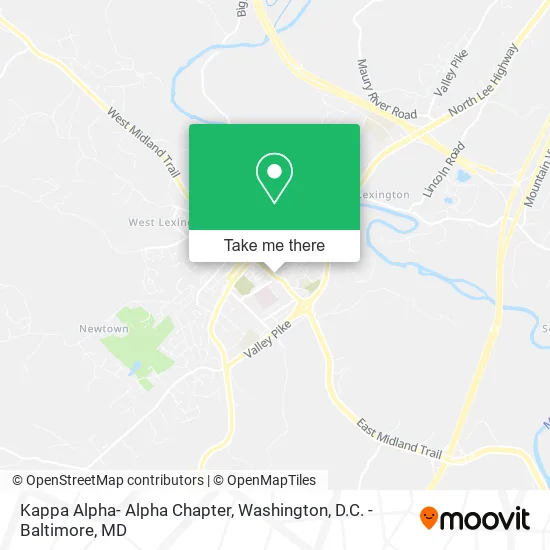 Kappa Alpha- Alpha Chapter map