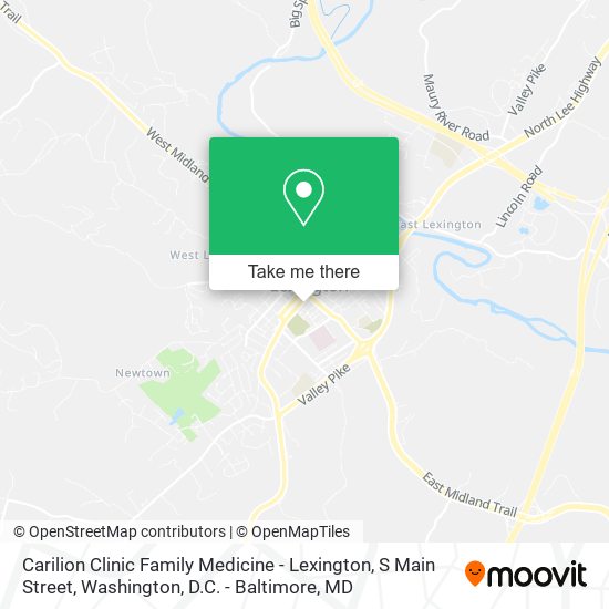 Carilion Clinic Family Medicine - Lexington, S Main Street map