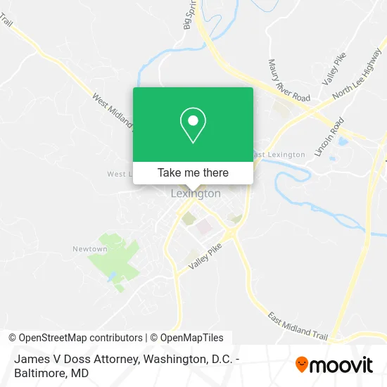 James V Doss Attorney map