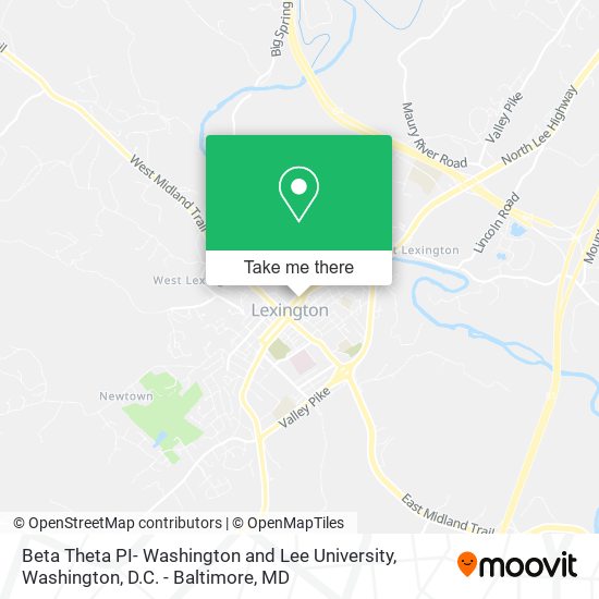 Mapa de Beta Theta PI- Washington and Lee University