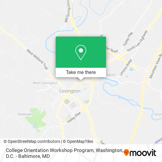 College Orientation Workshop Program map