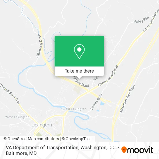 VA Department of Transportation map