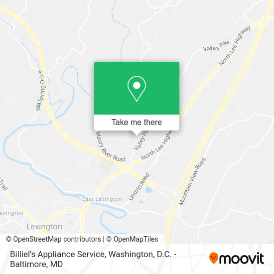 Billiel's Appliance Service map