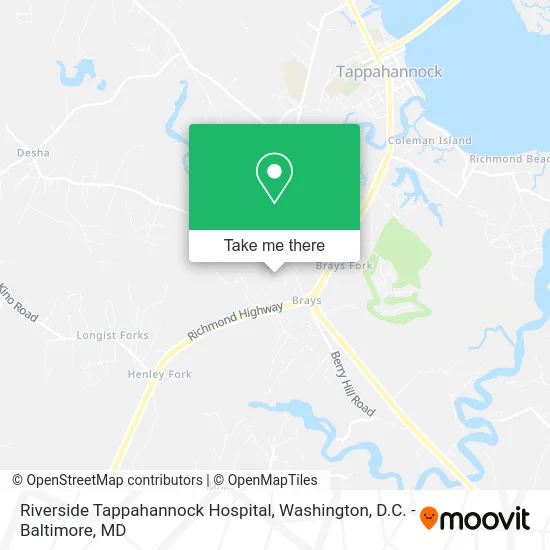 Riverside Tappahannock Hospital map