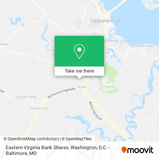 Eastern Virginia Bank Shares map