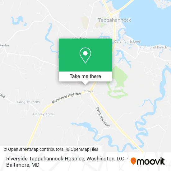 Riverside Tappahannock Hospice map