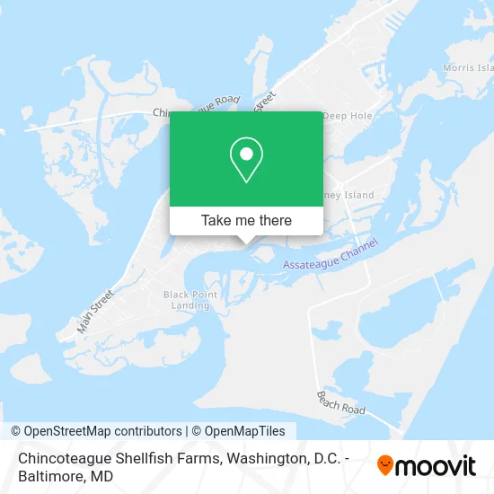 Chincoteague Shellfish Farms map
