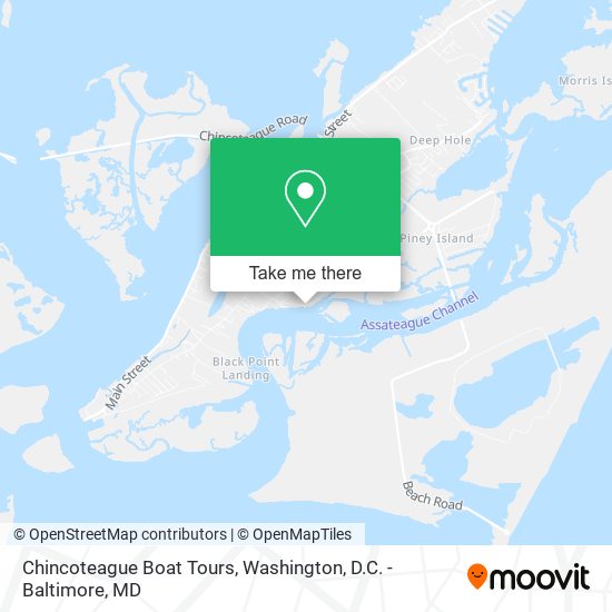 Mapa de Chincoteague Boat Tours