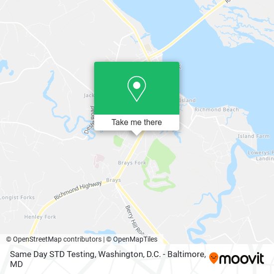 Mapa de Same Day STD Testing