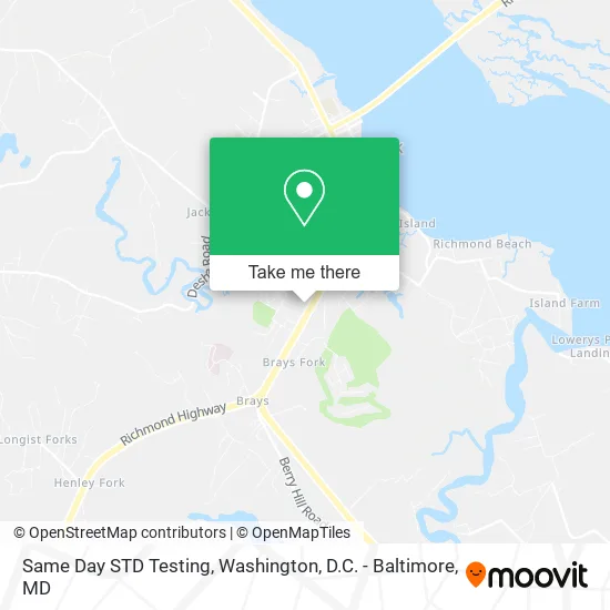 Same Day STD Testing map