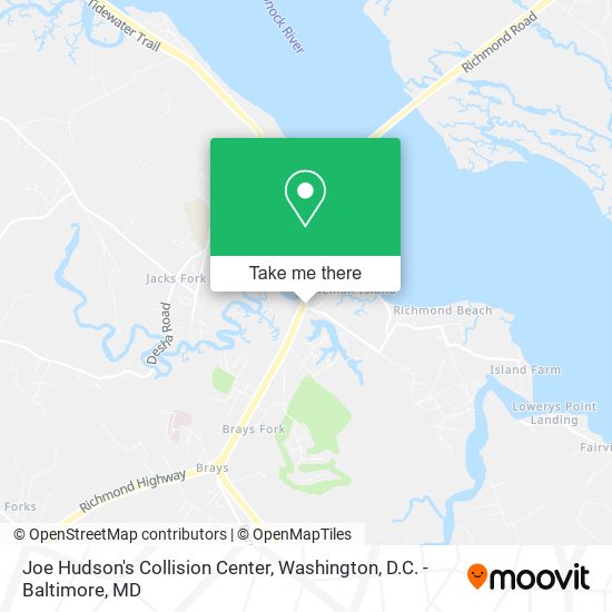 Joe Hudson's Collision Center map