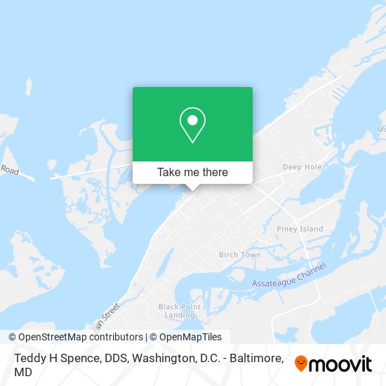 Teddy H Spence, DDS map