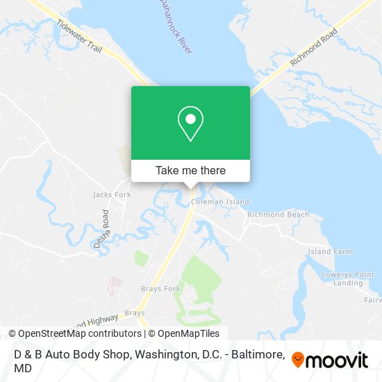 D & B Auto Body Shop map