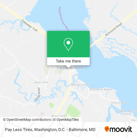 Pay Less Tires map