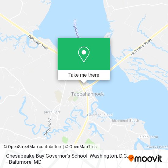 Mapa de Chesapeake Bay Governor's School