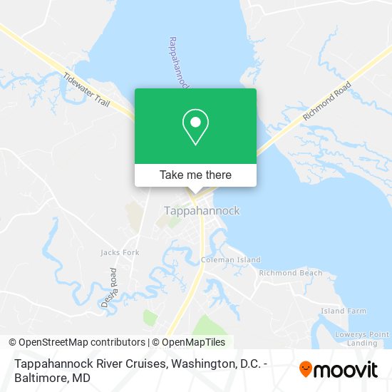 Tappahannock River Cruises map