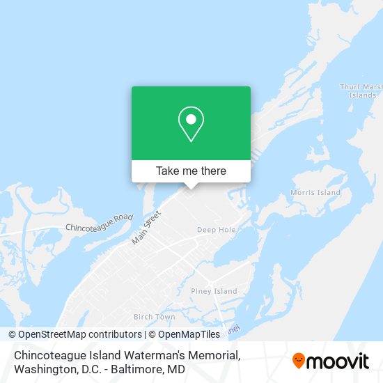 Chincoteague Island Waterman's Memorial map
