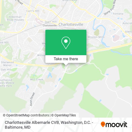 Charlottesville Albemarle CVB map