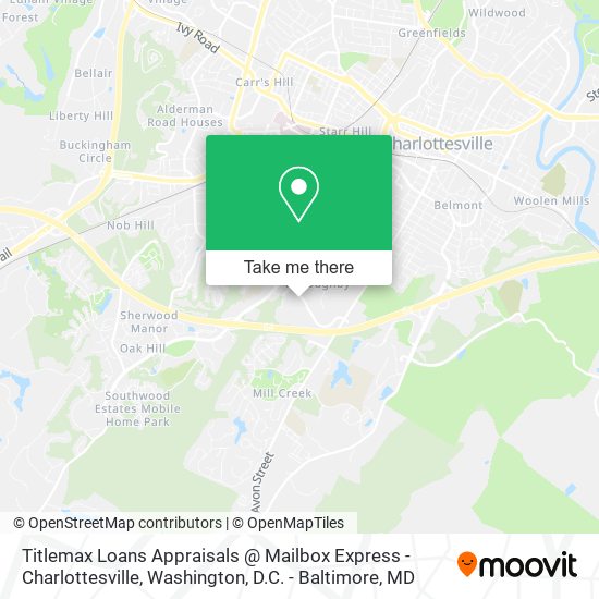 Titlemax Loans Appraisals @ Mailbox Express - Charlottesville map