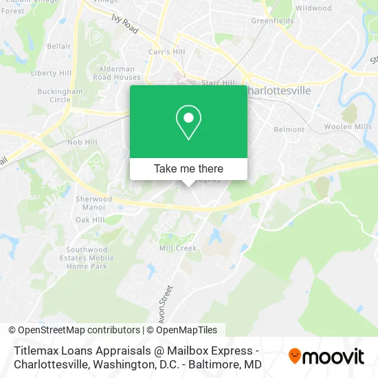 Mapa de Titlemax Loans Appraisals @ Mailbox Express - Charlottesville