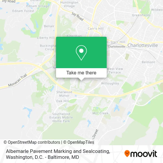 Albemarle Pavement Marking and Sealcoating map