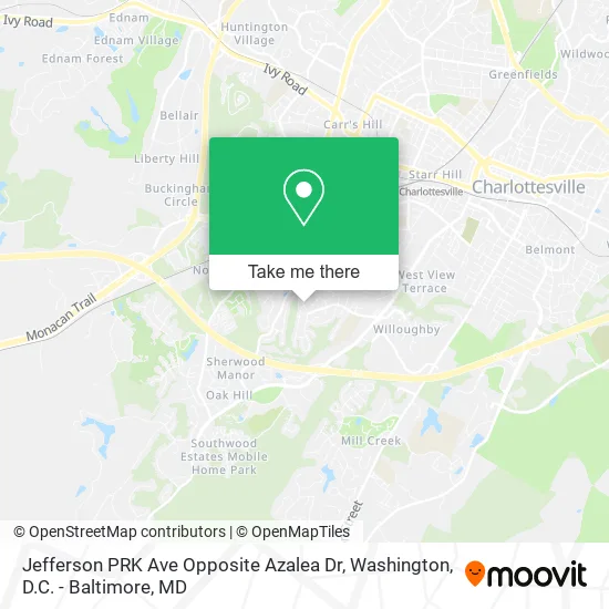 Jefferson PRK Ave Opposite Azalea Dr map