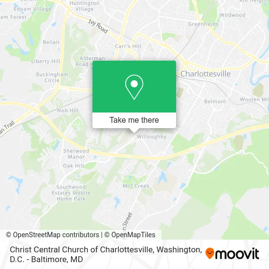 Christ Central Church of Charlottesville map