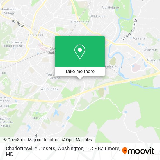Charlottesville Closets map
