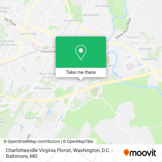 Mapa de Charlottesville Virginia Florist