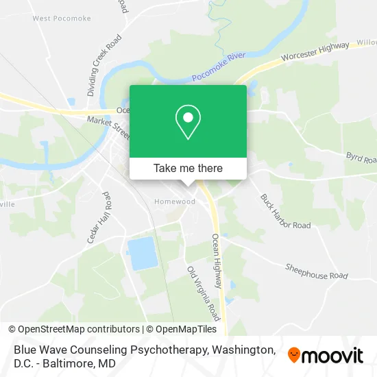 Blue Wave Counseling Psychotherapy map