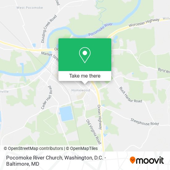 Pocomoke River Church map