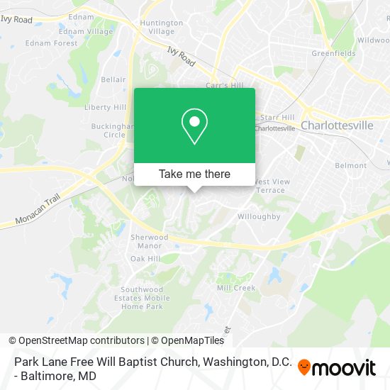 Park Lane Free Will Baptist Church map