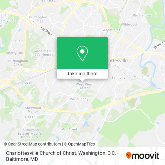 Mapa de Charlottesville Church of Christ
