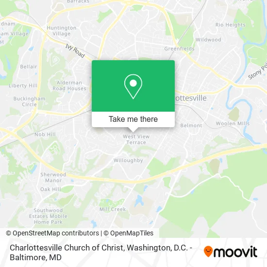 Mapa de Charlottesville Church of Christ