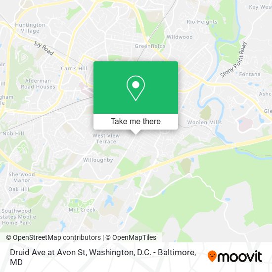Druid Ave at Avon St map