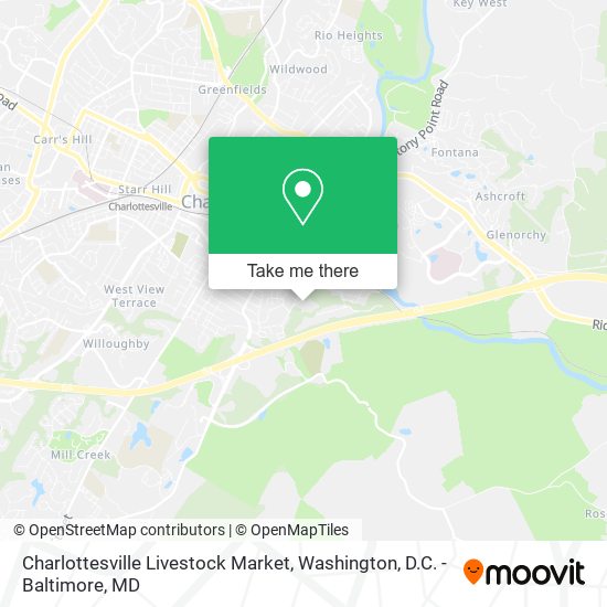 Mapa de Charlottesville Livestock Market