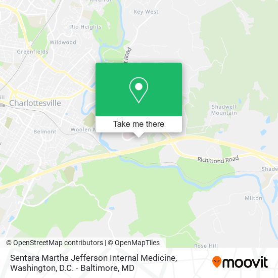 Sentara Martha Jefferson Internal Medicine map