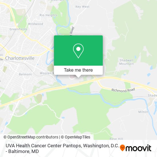 Mapa de UVA Health Cancer Center Pantops