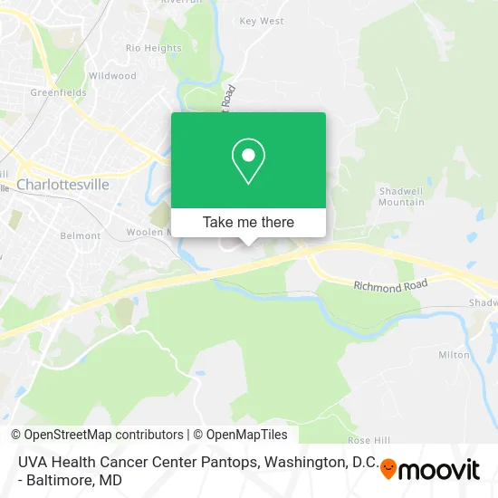 UVA Health Cancer Center Pantops map