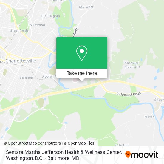 Sentara Martha Jefferson Health & Wellness Center map