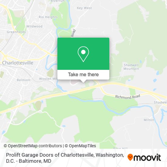 Prolift Garage Doors of Charlottesville map