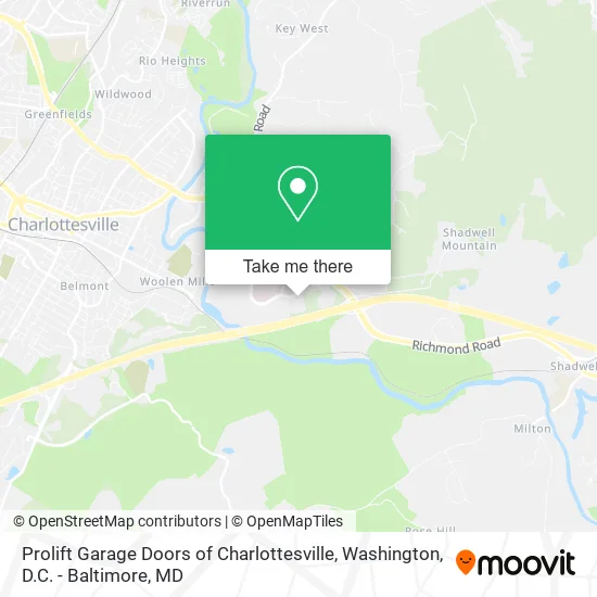 Prolift Garage Doors of Charlottesville map